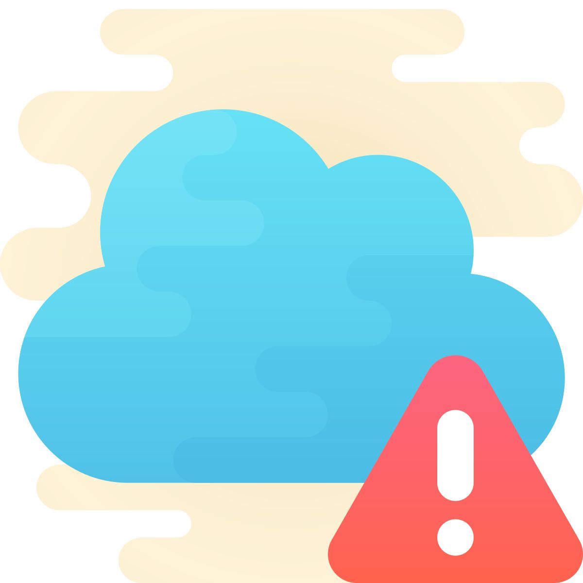 cute clipart style alerte de nuage icon