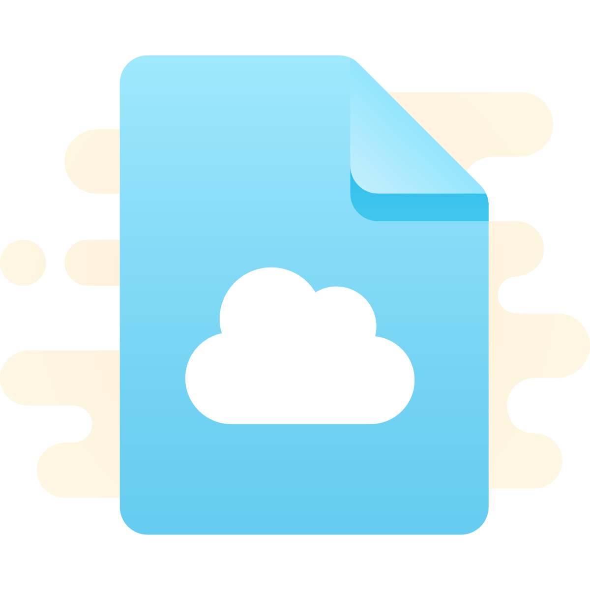 cute clipart style cloud file icon