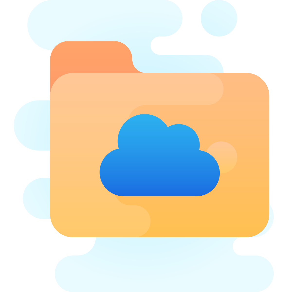 cute clipart style cloud folder icon