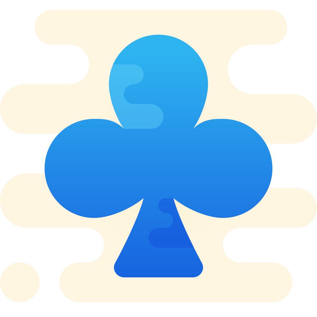 cute clipart style clubs icon