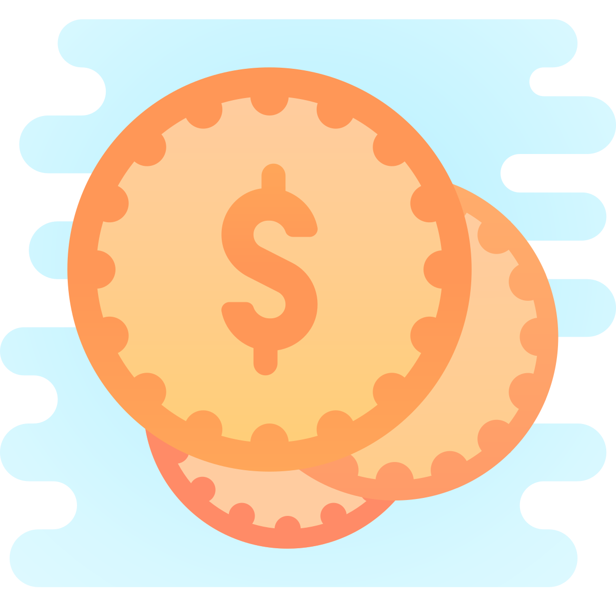 cute clipart style coins icon