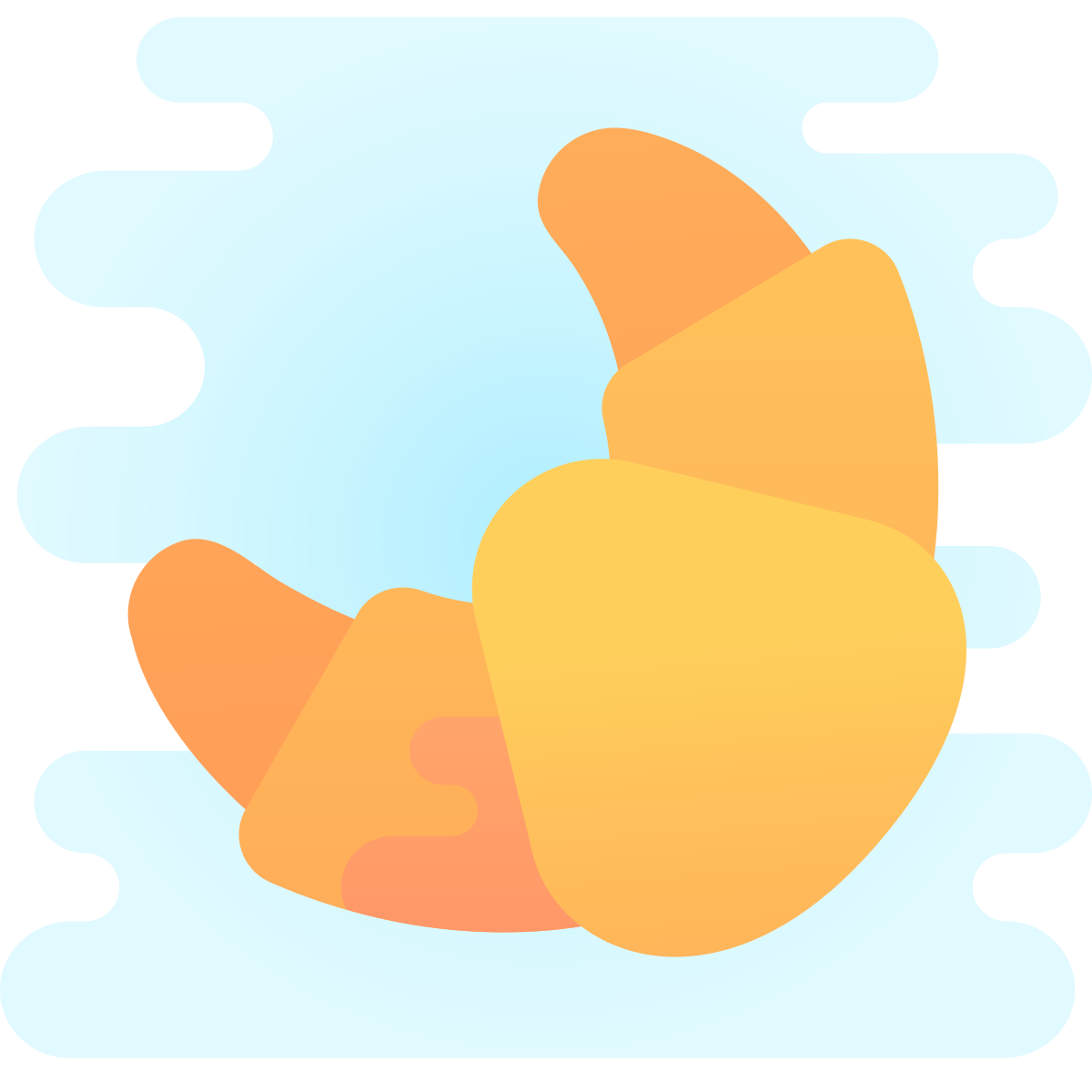 cute clipart style croissant icon