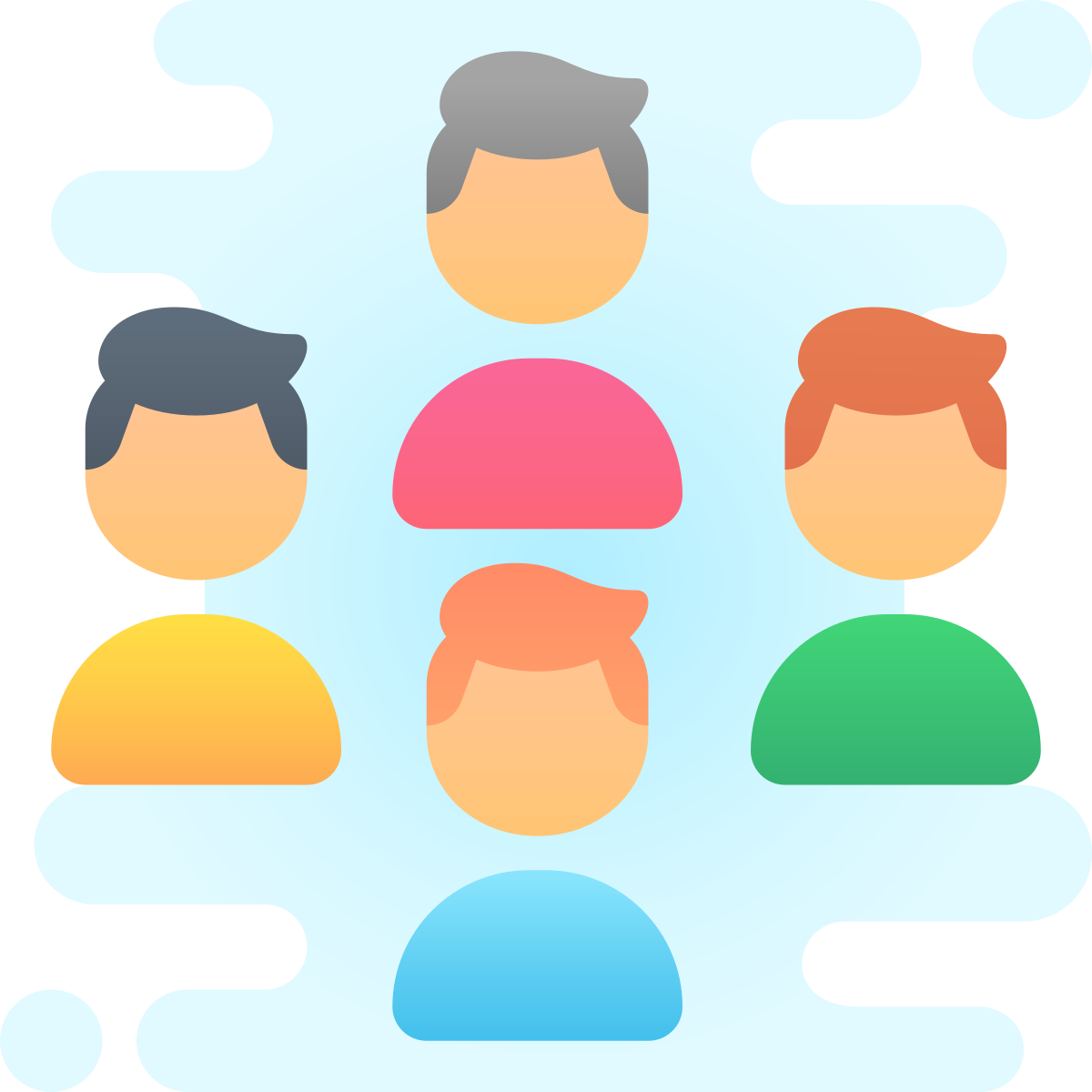 cute clipart style crowd icon