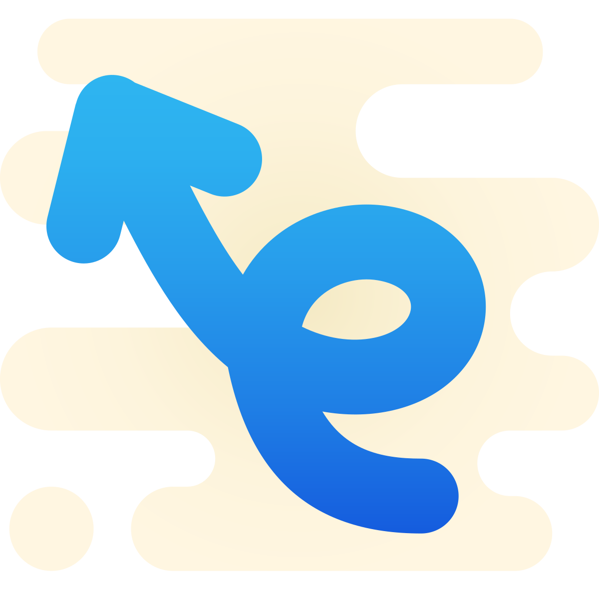 cute clipart style curly arrow icon
