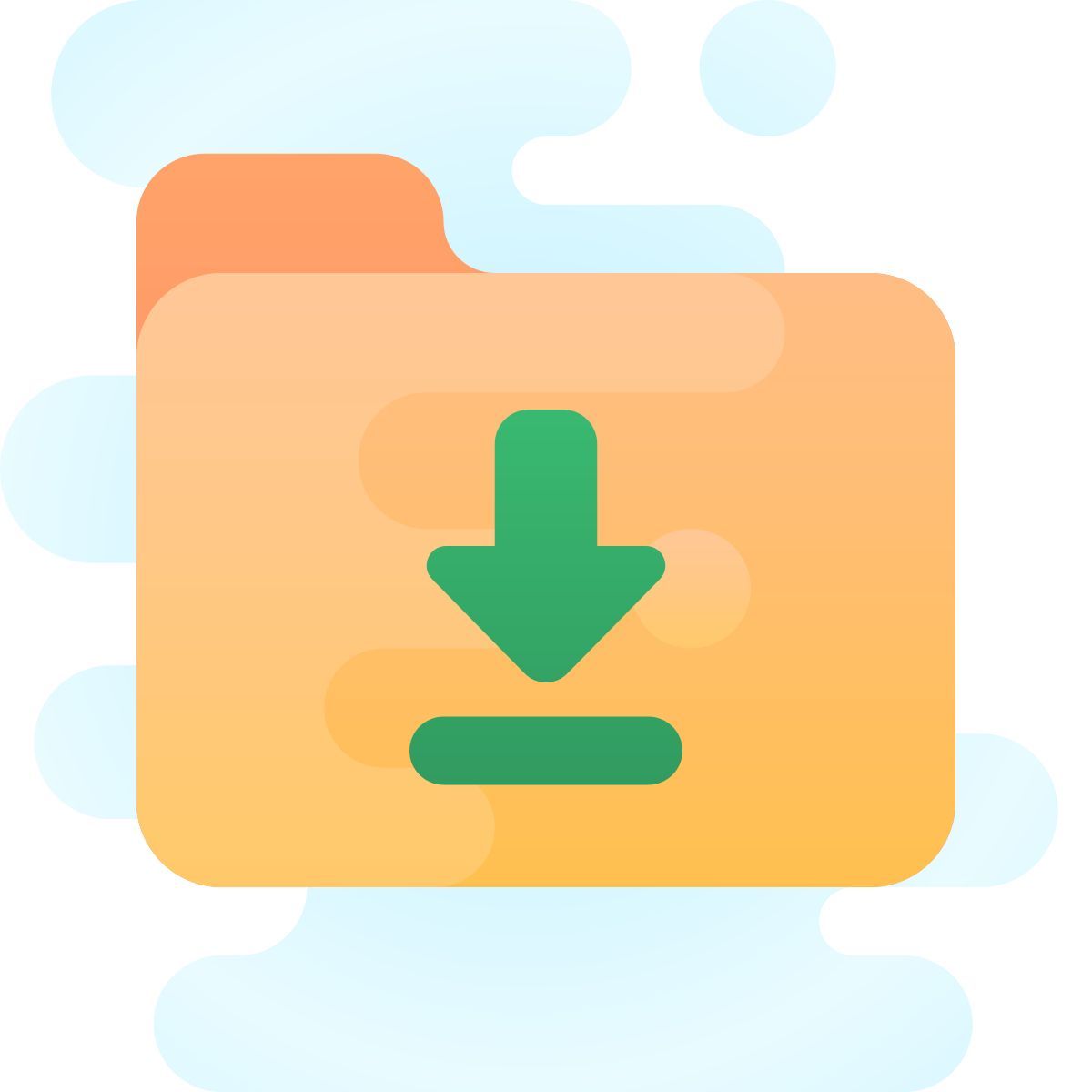 cute clipart style downloads folder icon
