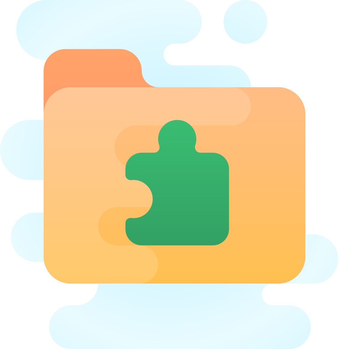 cute clipart style extensions folder icon