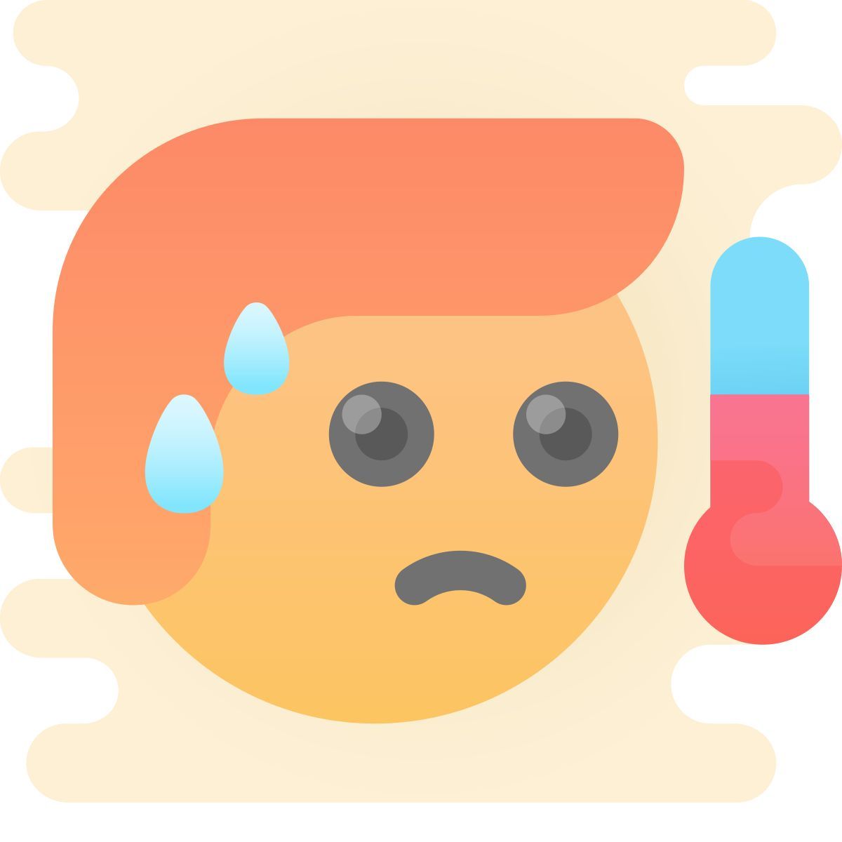 cute clipart style fiebre icon