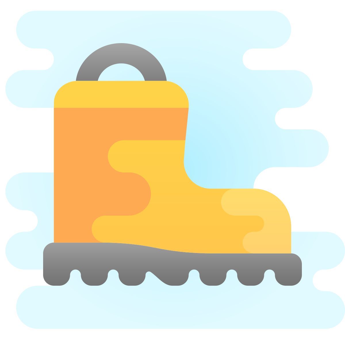 cute clipart style stivali da vigile del fuoco icon