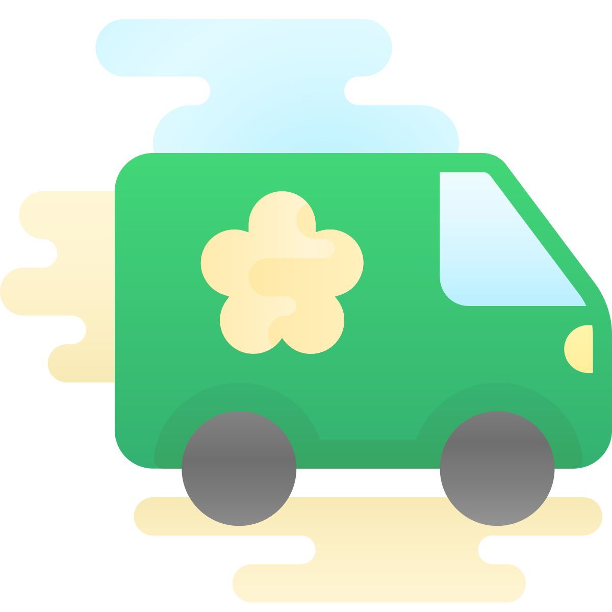 cute clipart style flower delivery icon