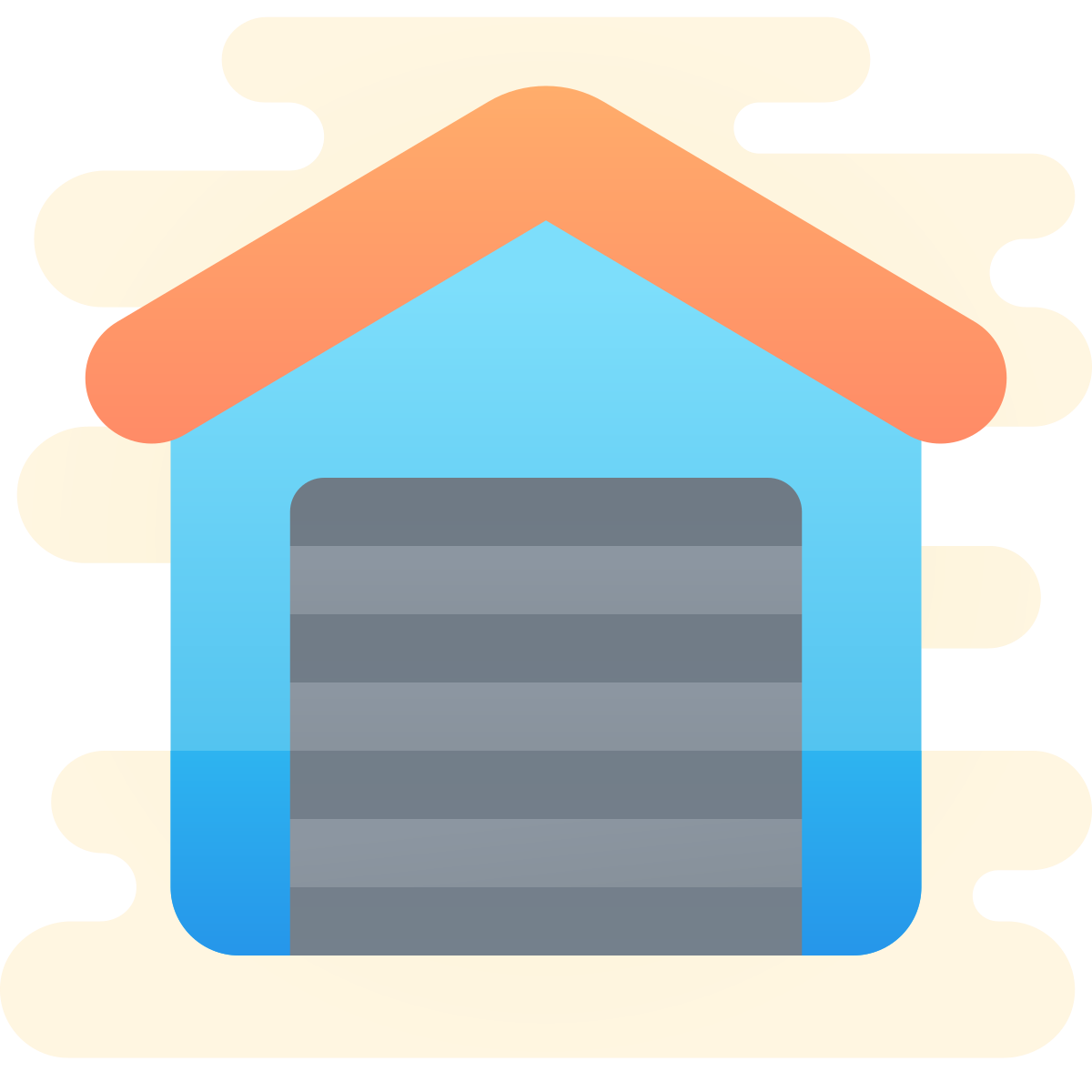 cute clipart style garage closed icon