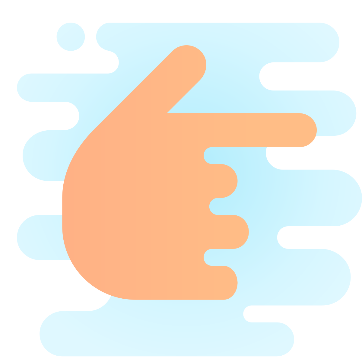 cute clipart style hand right icon