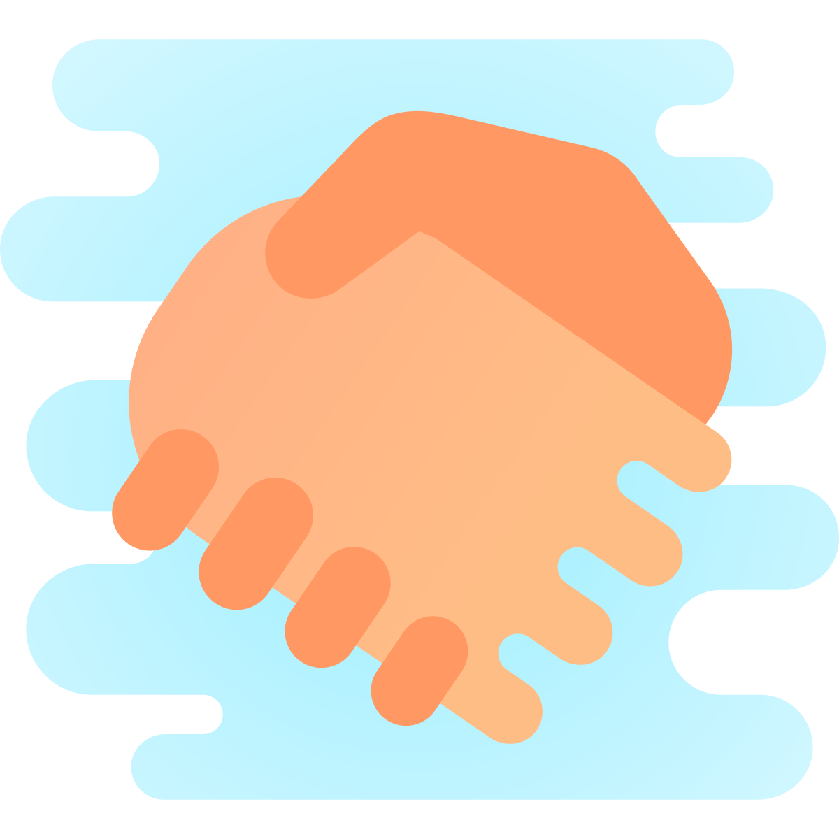 cute clipart style handshake icon