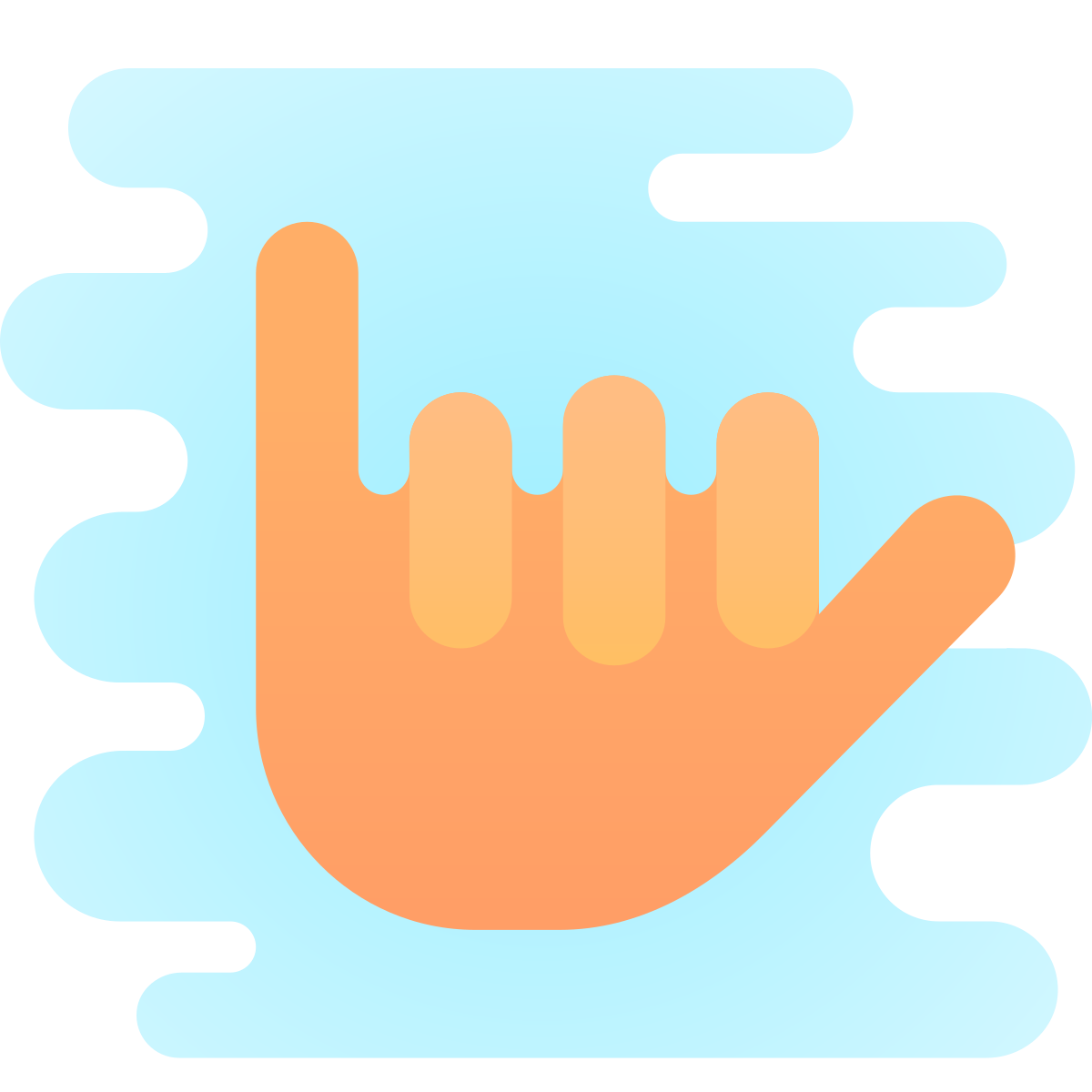cute clipart style hang 10 icon