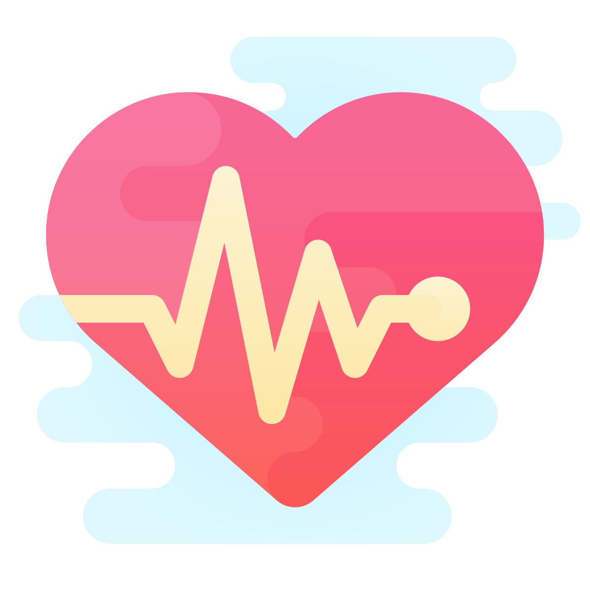 cute clipart style heart with pulse icon