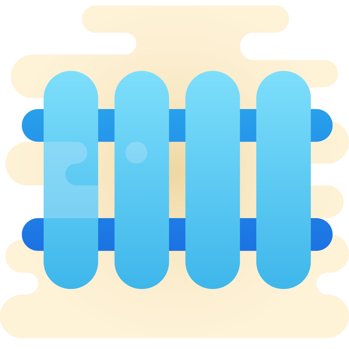 cute clipart style heating radiator icon