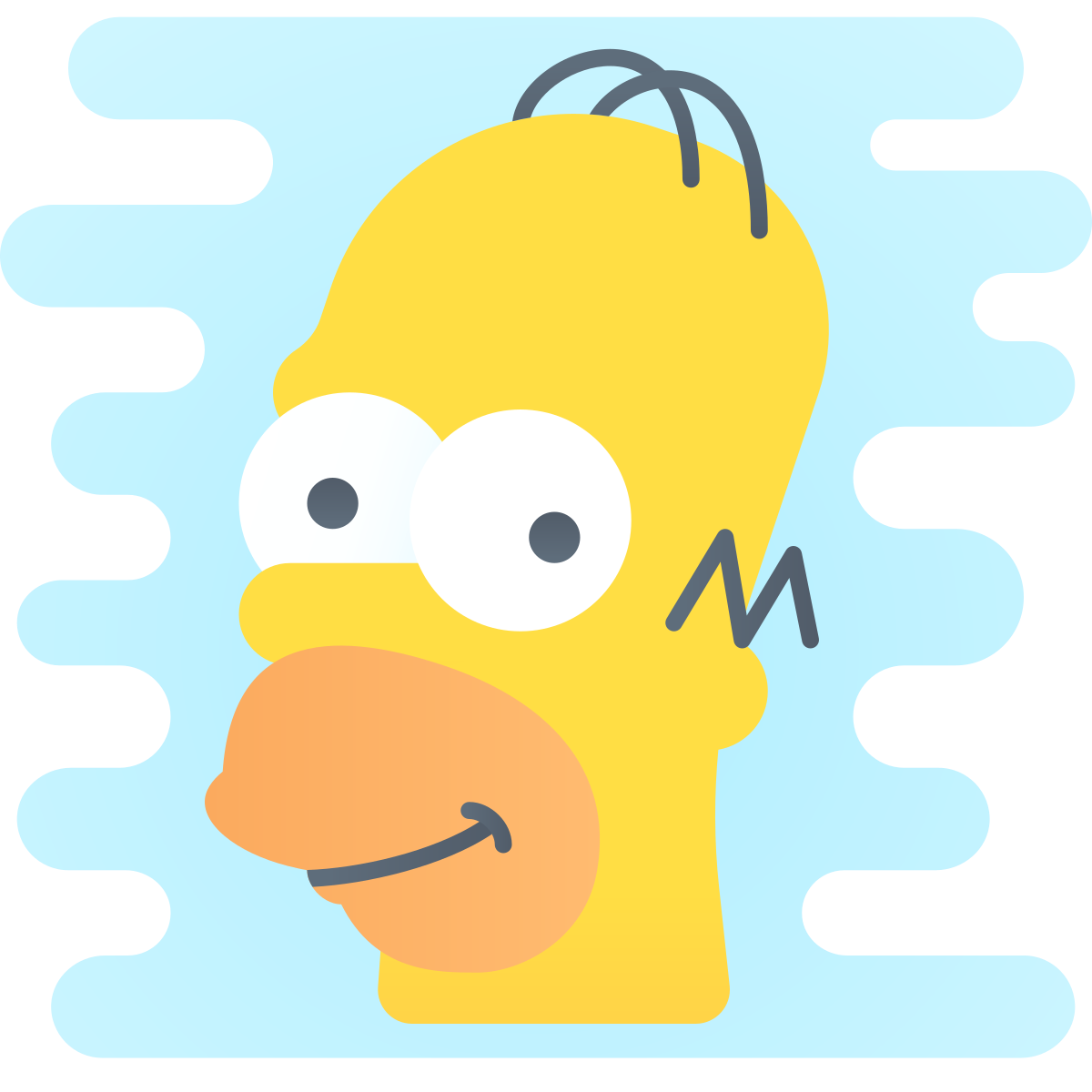 cute clipart style homer simpson icon