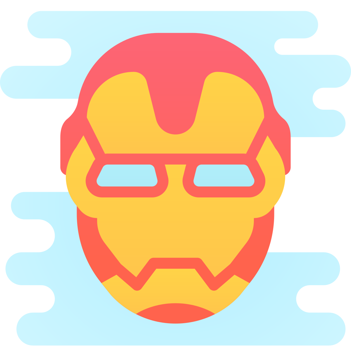 cute clipart style iron man icon
