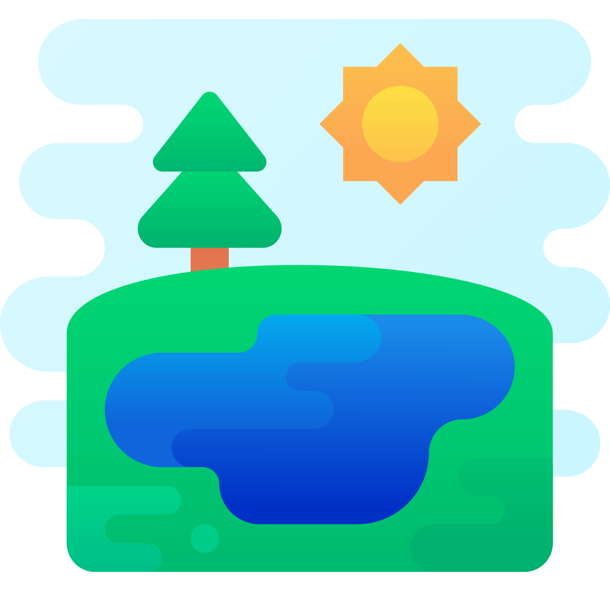 cute clipart style lake  v2 icon