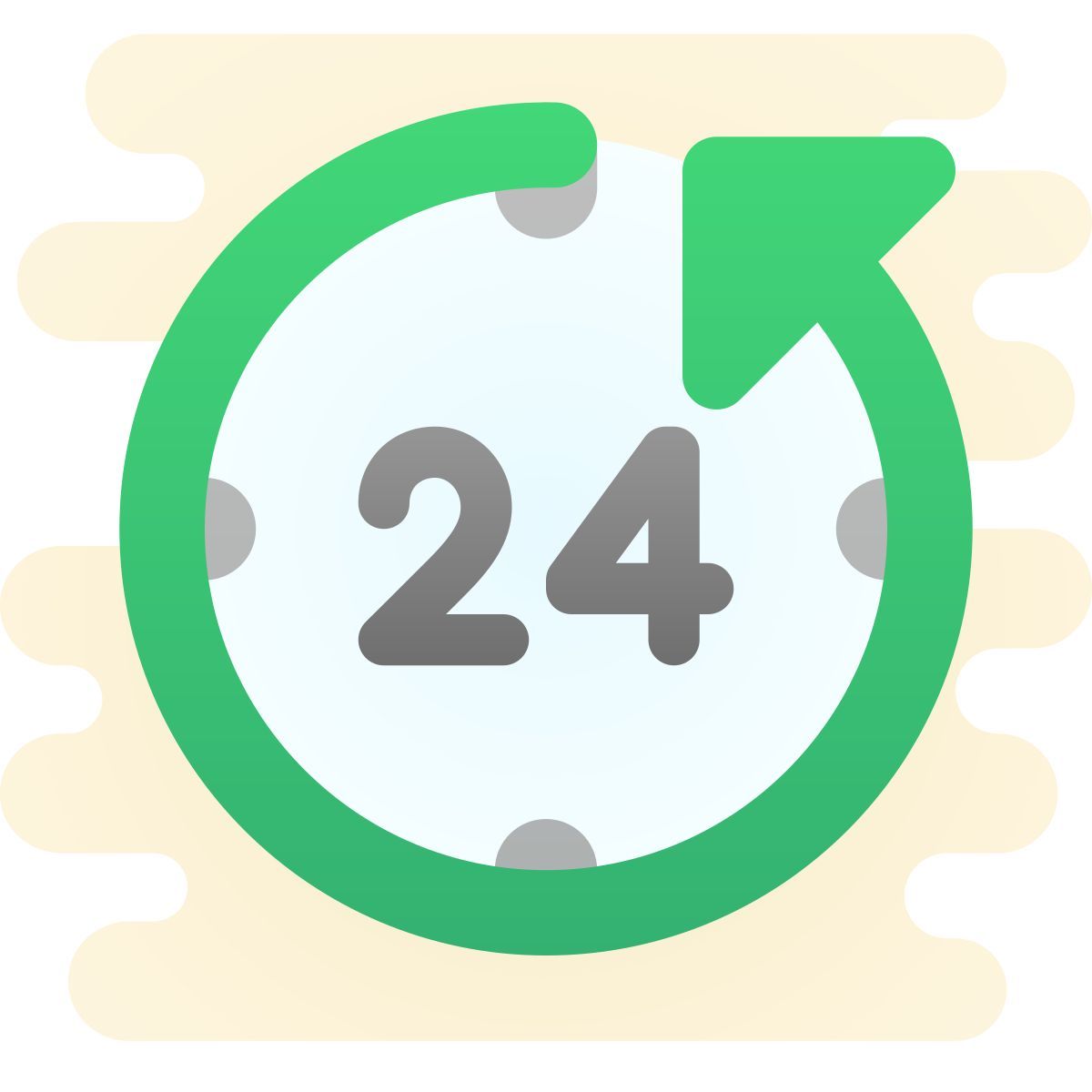 cute clipart style 最近24小时 icon