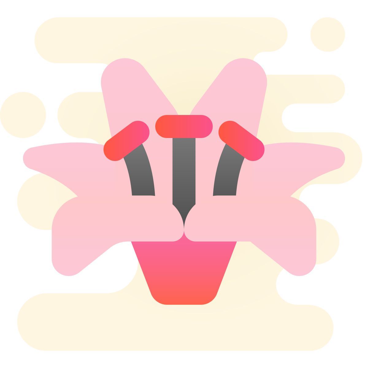 cute clipart style lily flower icon