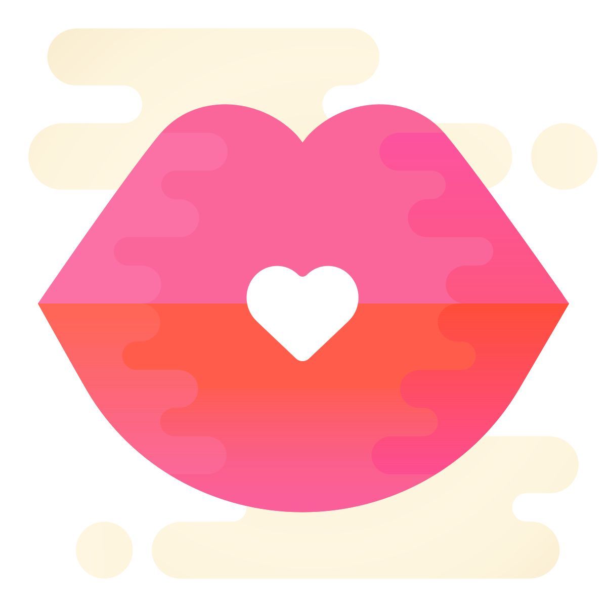 cute clipart style 입술 icon