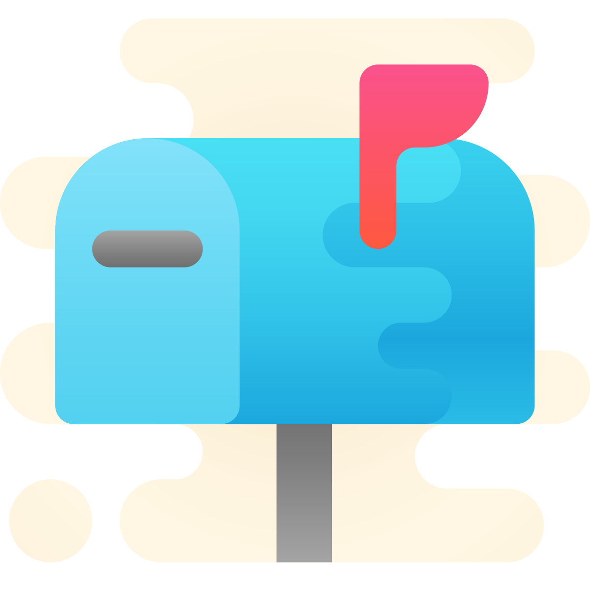 cute clipart style mailbox closed flag up icon