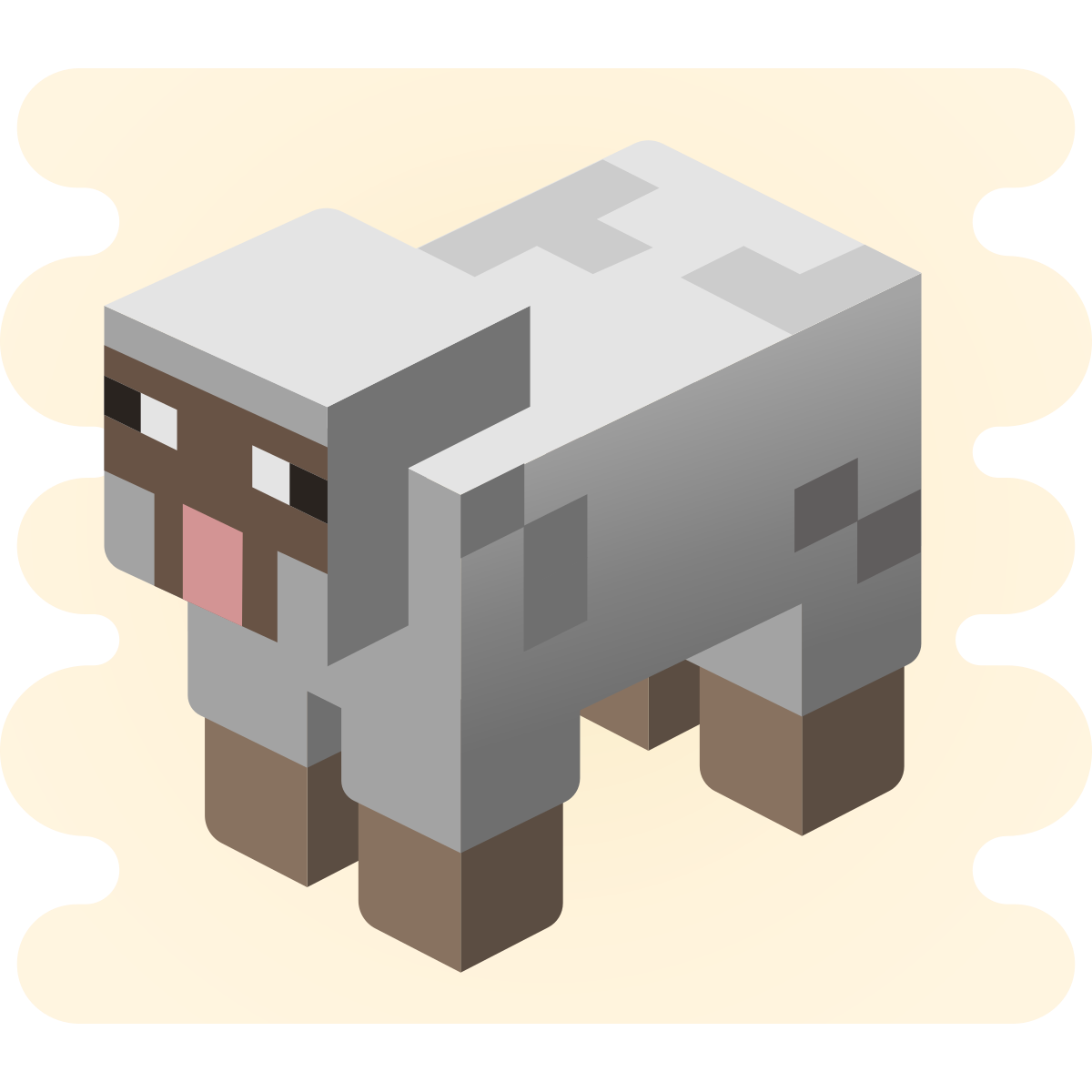 cute clipart style minecraft sheep  v2 icon