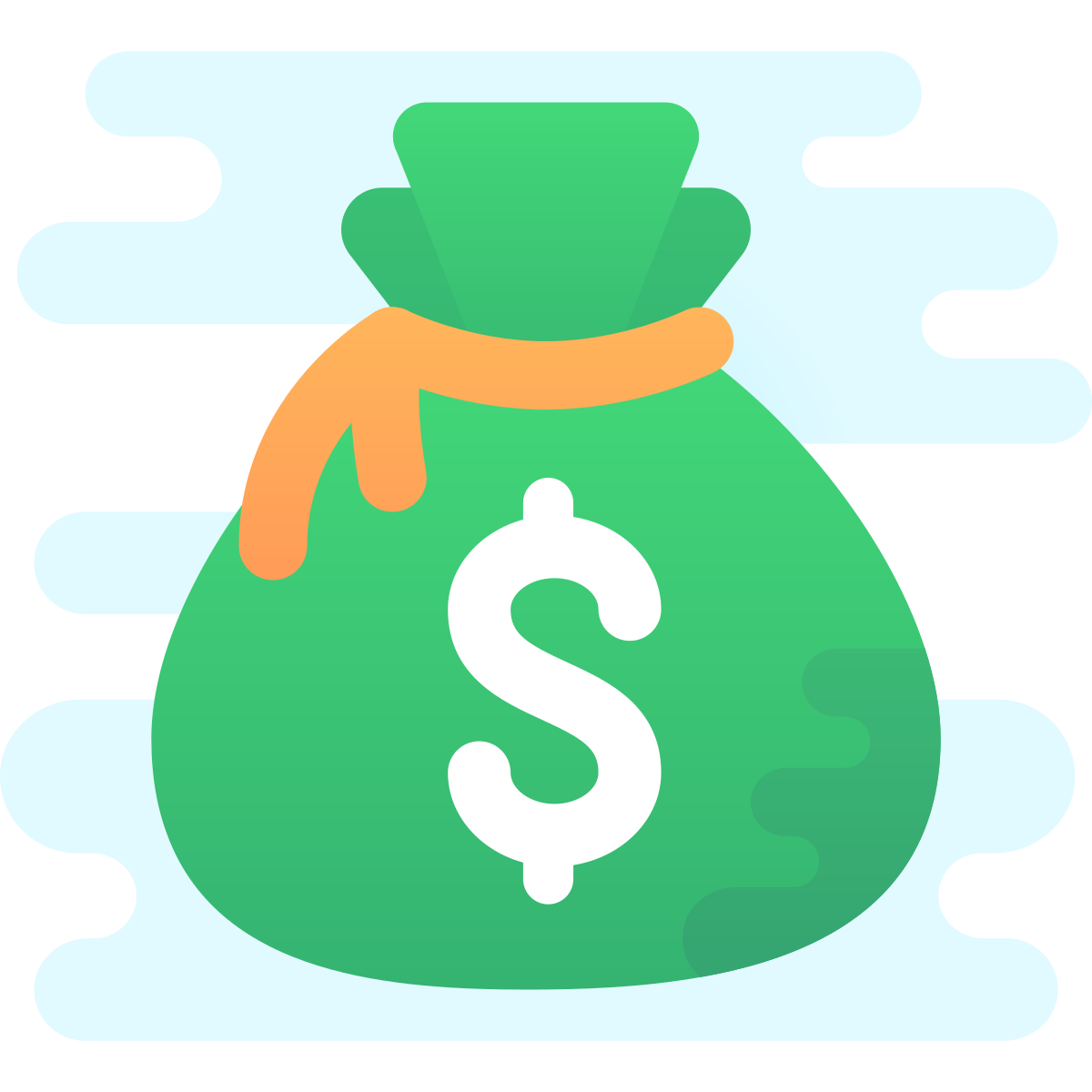 cute clipart style money bag icon