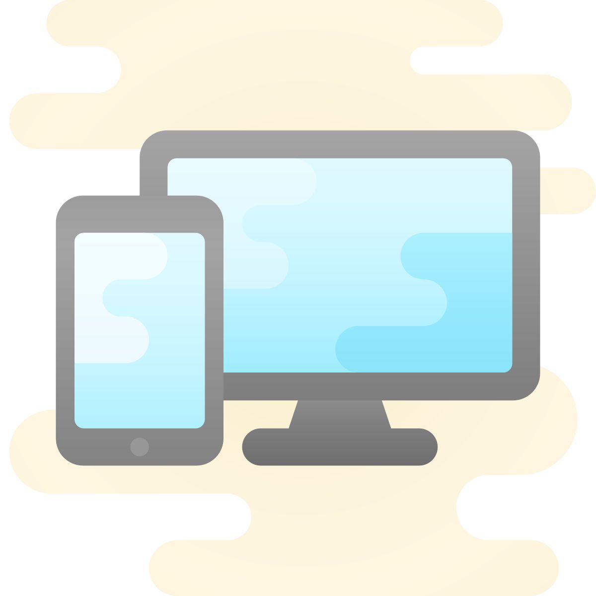 cute clipart style 多个设备 icon