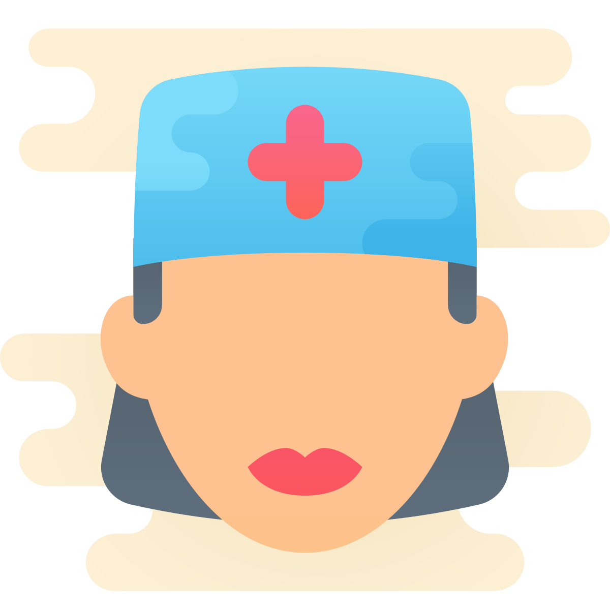 cute clipart style nurse female icon