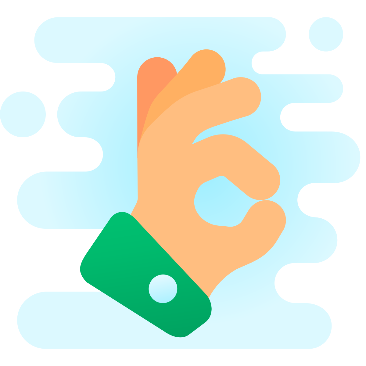 cute clipart style ok hand icon