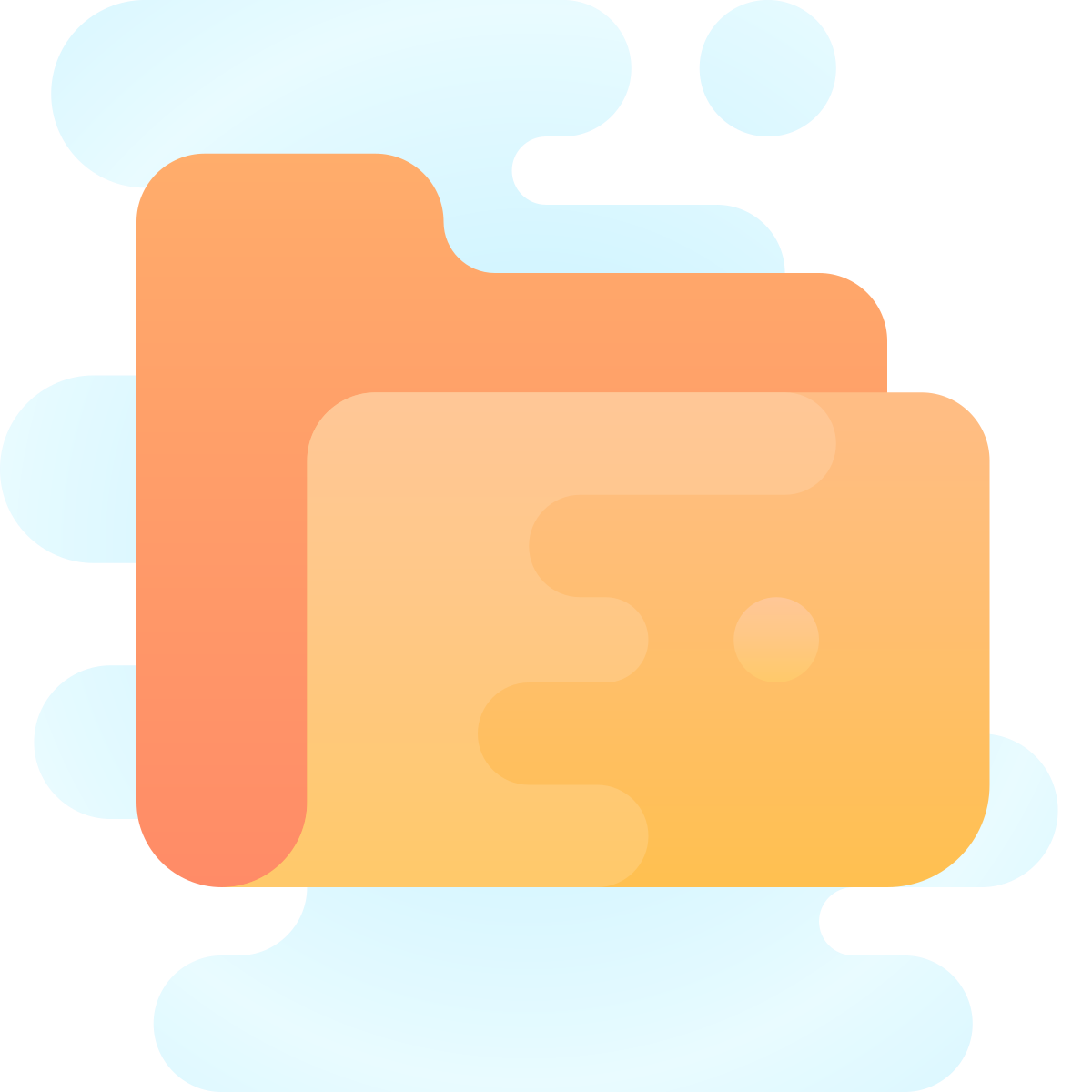 cute clipart style opened folder icon