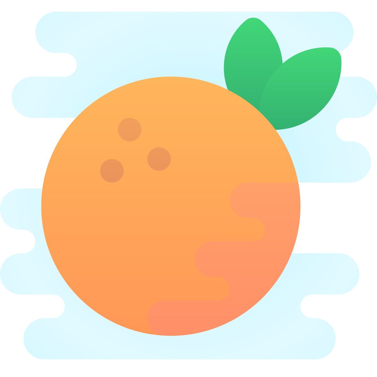 cute clipart style 橙子 icon