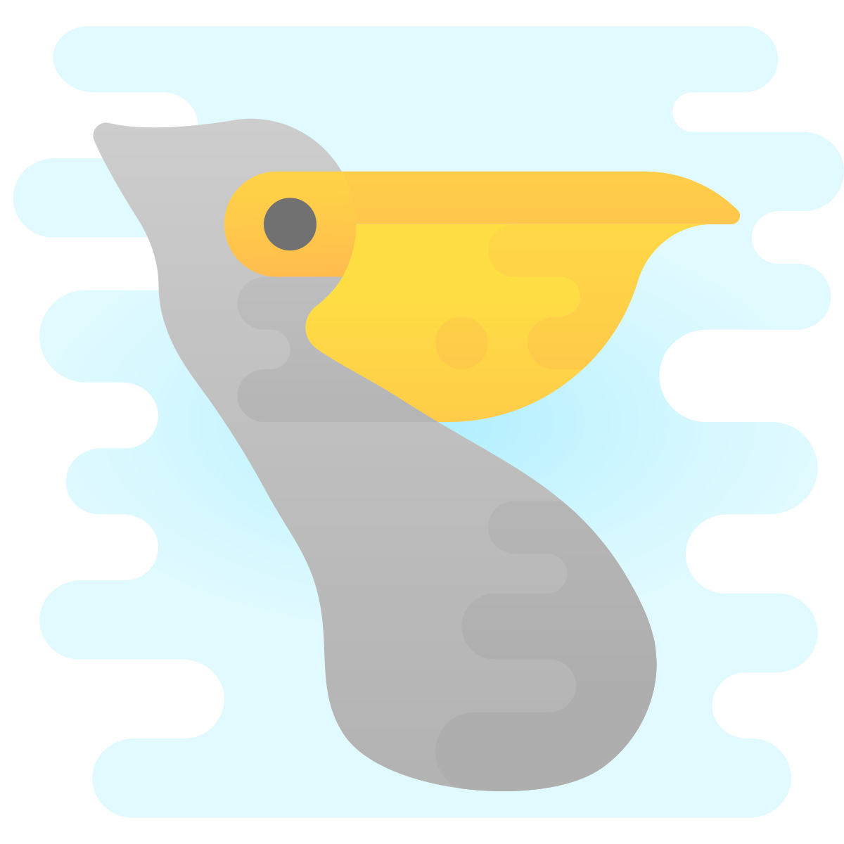 cute clipart style pelican icon