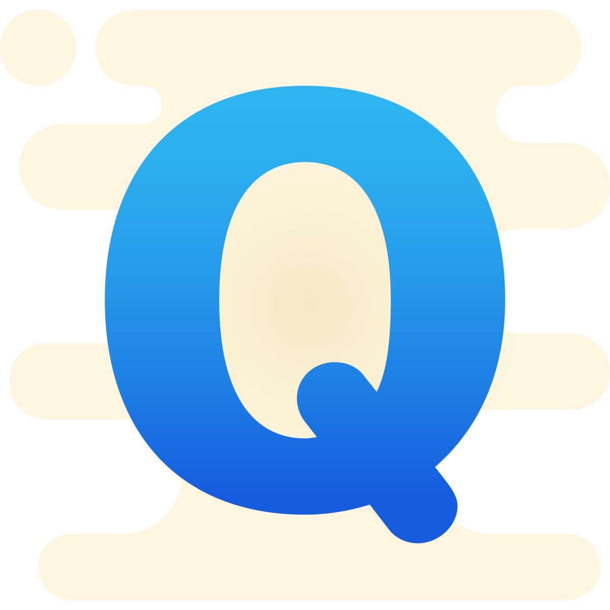 cute clipart style q icon