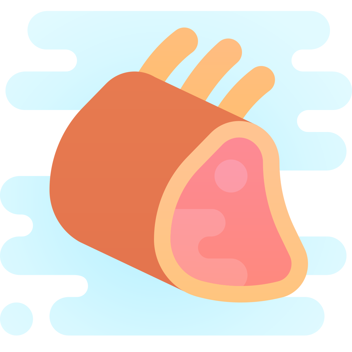 cute clipart style rack of lamb icon