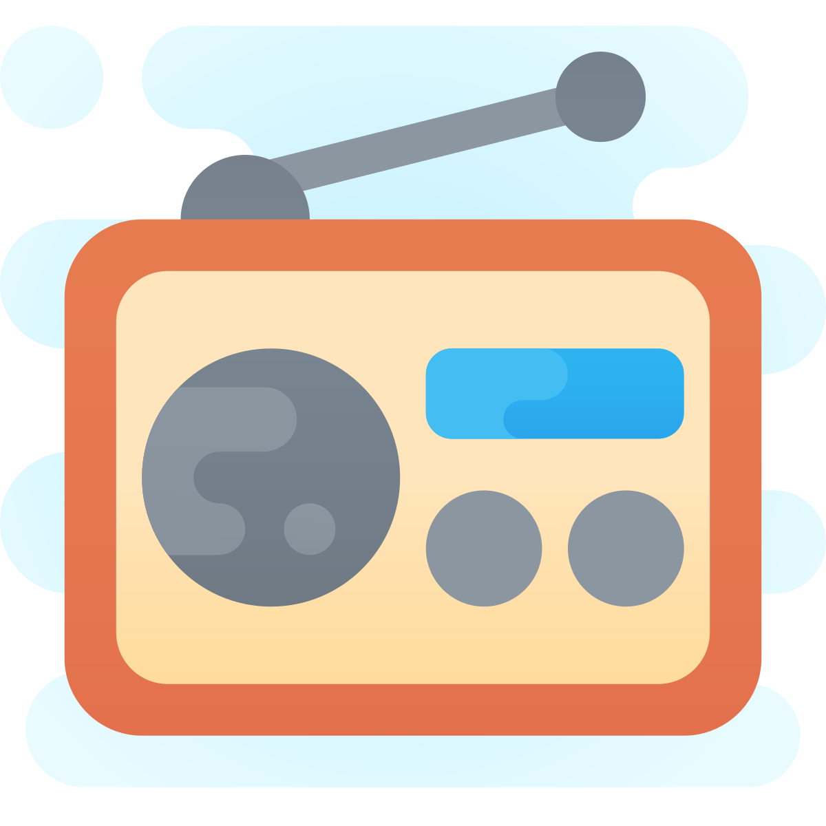 cute clipart style radio icon