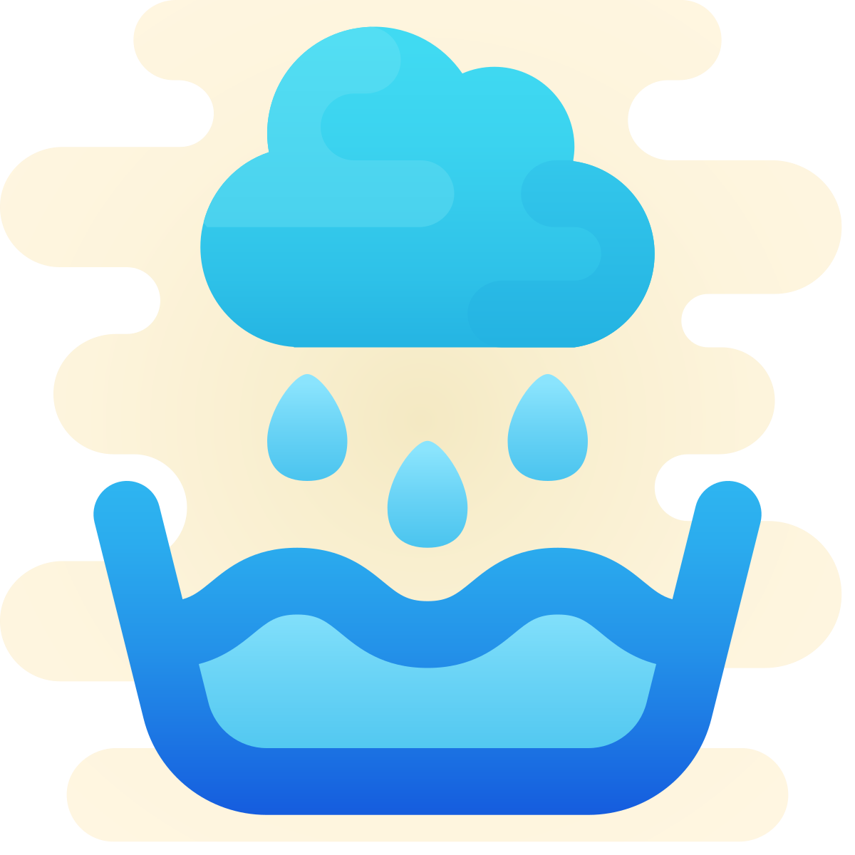 cute clipart style rainwater catchment icon