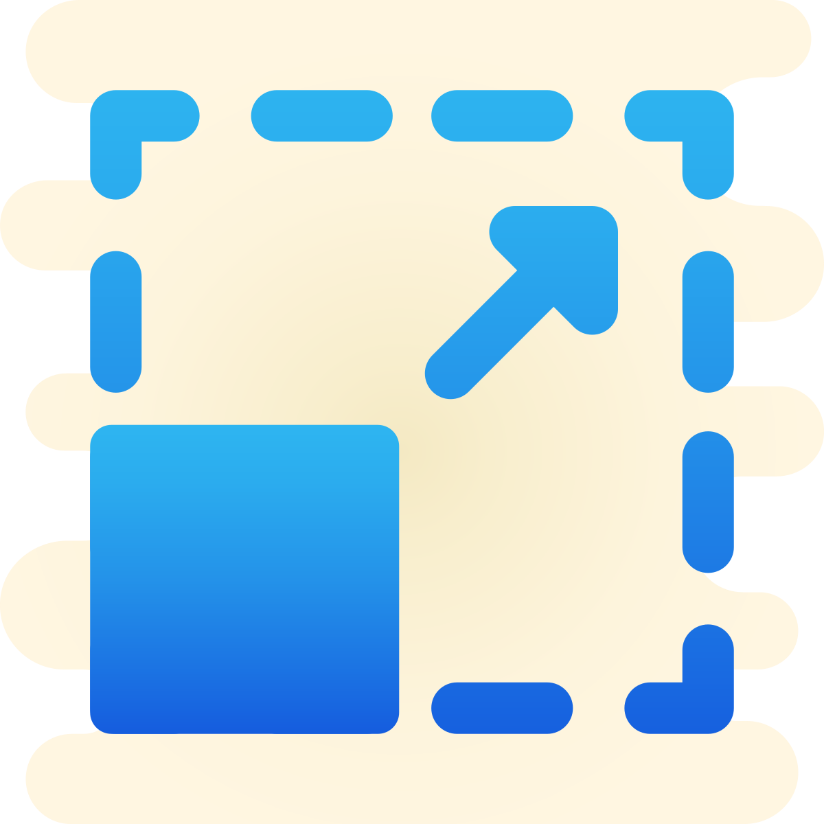 cute clipart style resize icon