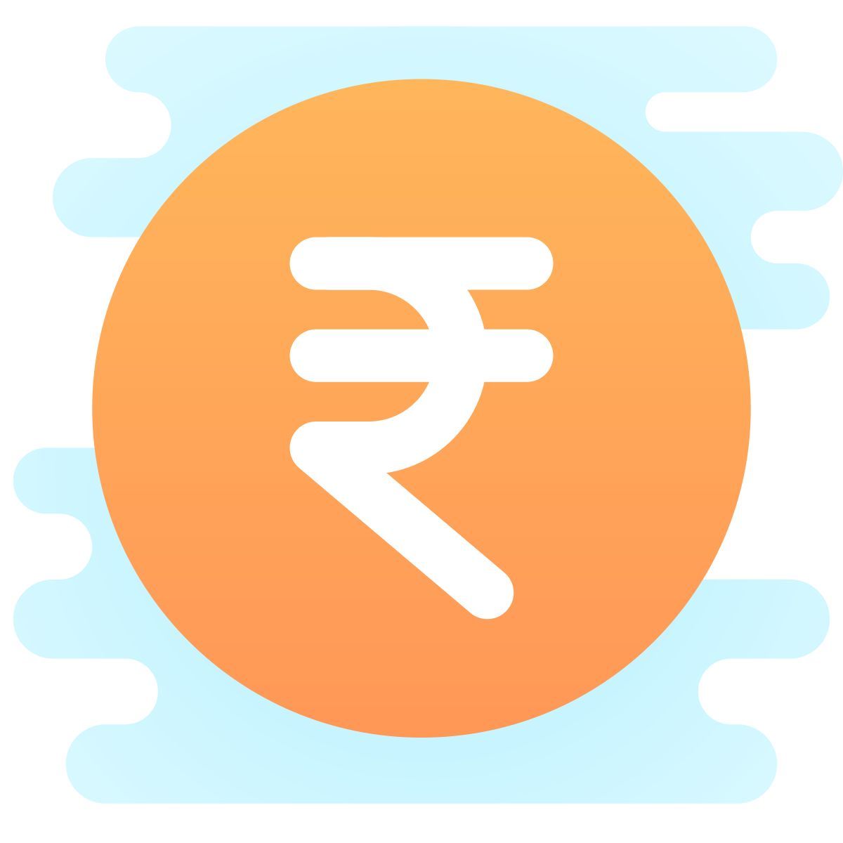 cute clipart style rupee icon