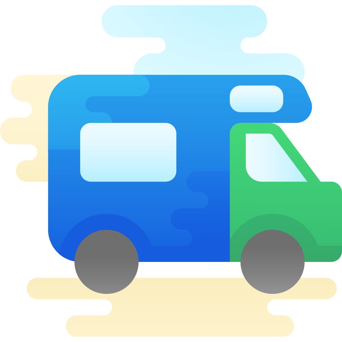 cute clipart style camper icon