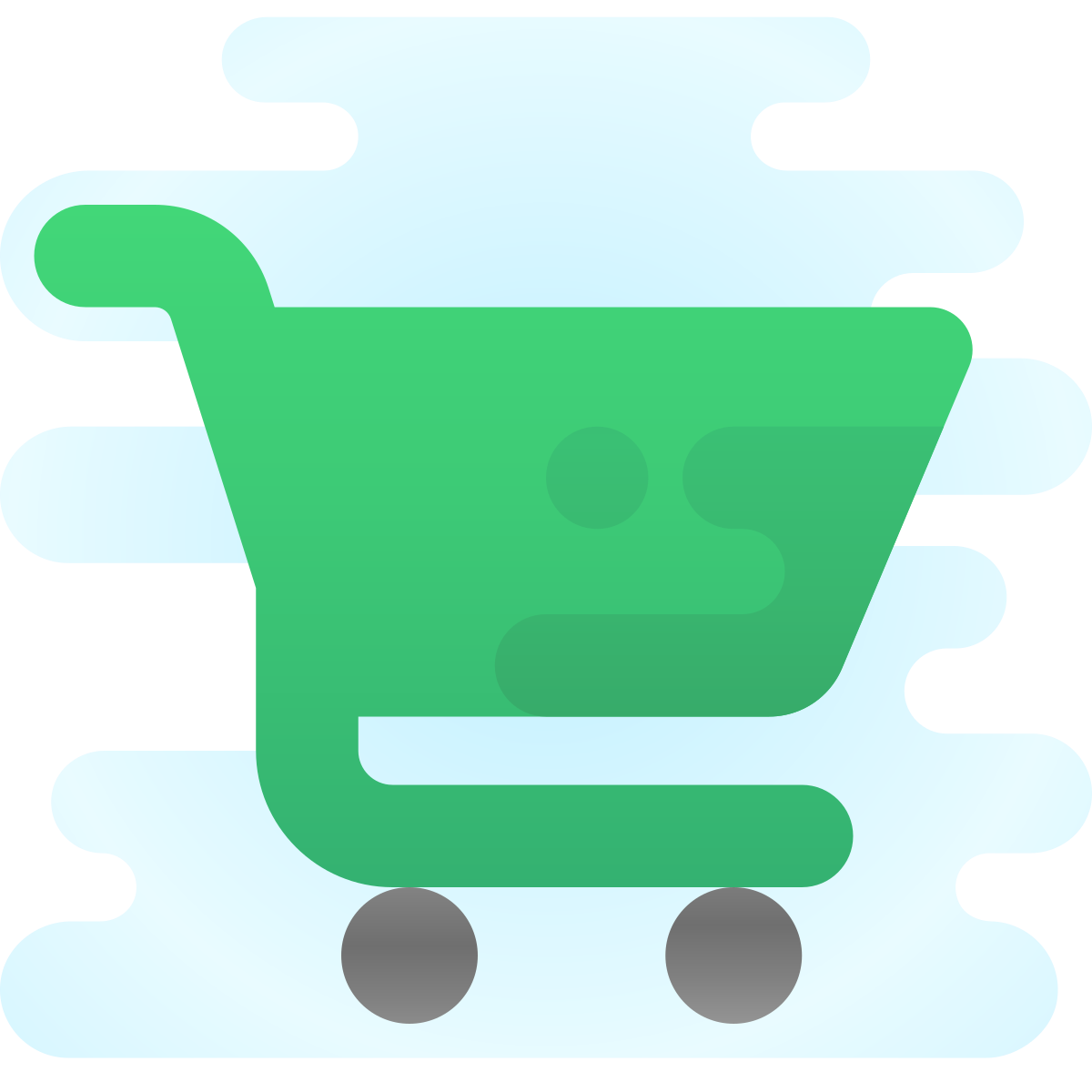cute clipart style shopping cart icon