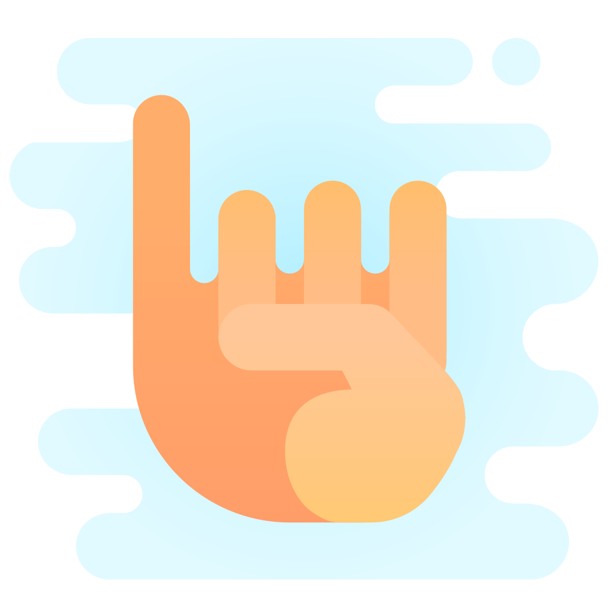 cute clipart style sign language i icon