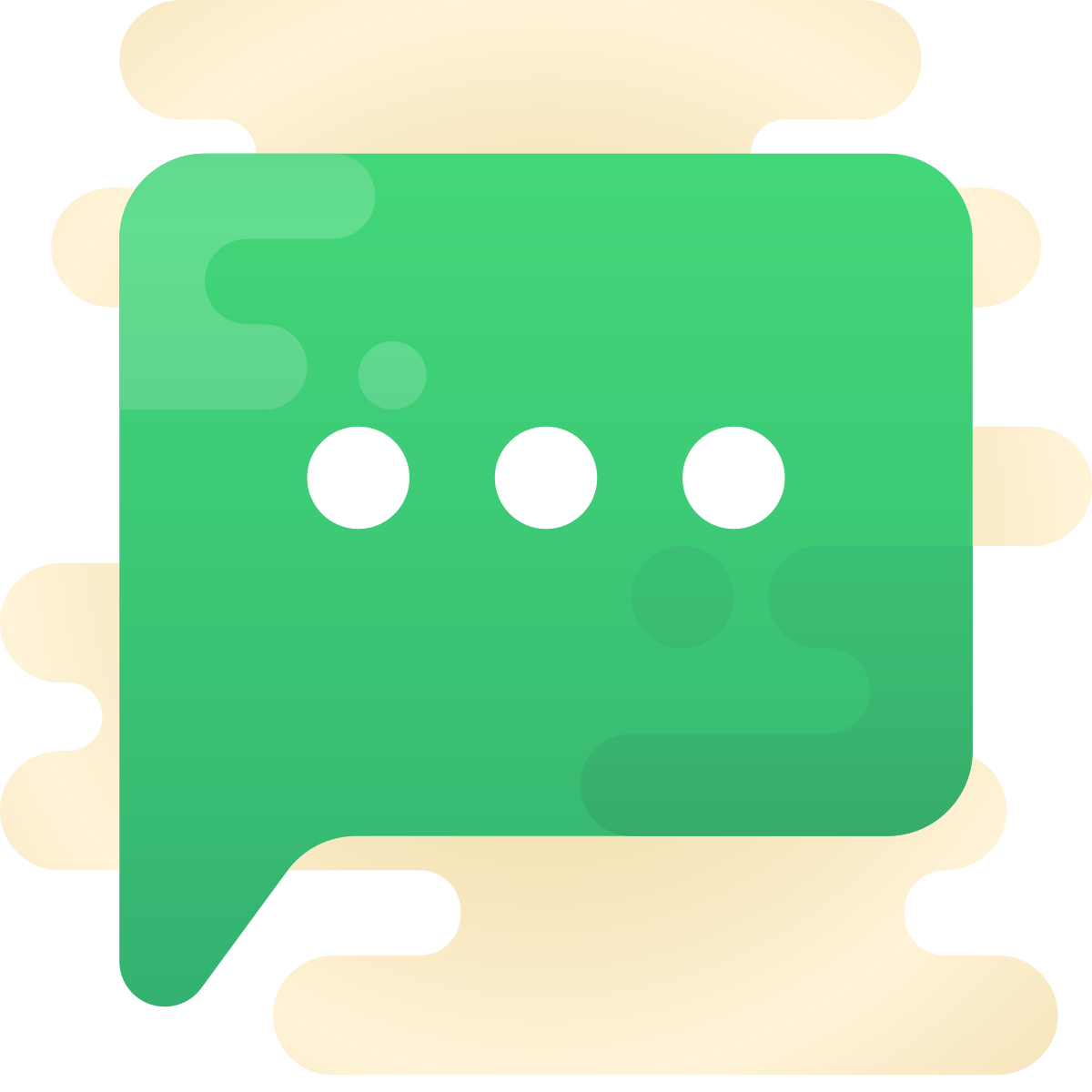 cute clipart style speech bubble with dots icon