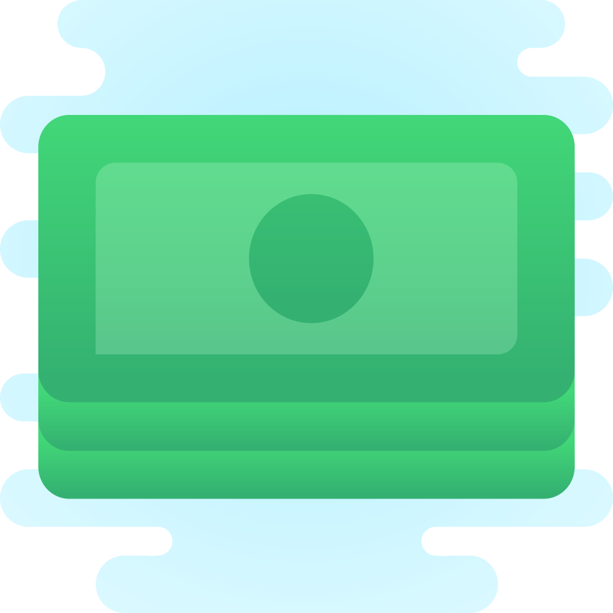 cute clipart style stack of money icon