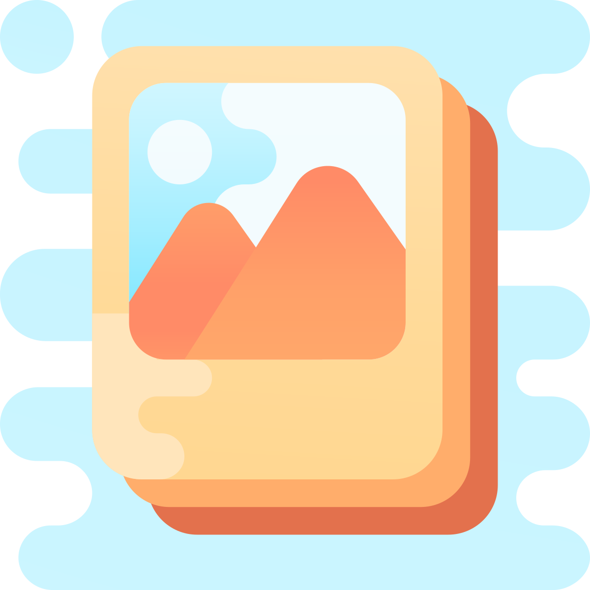 cute clipart style stack of photos icon