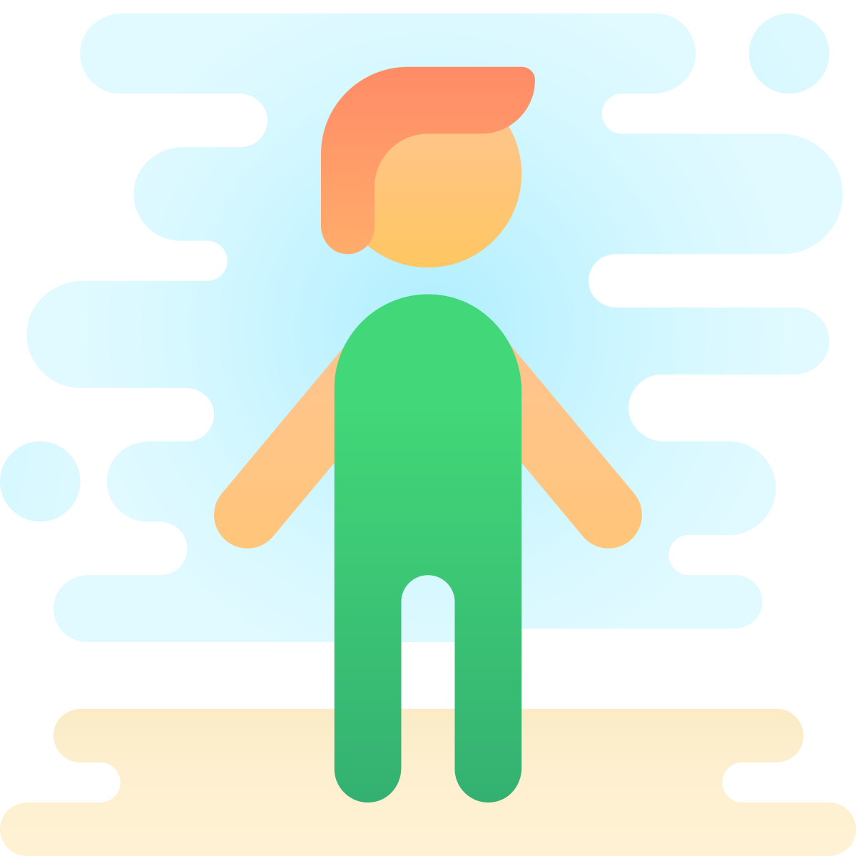 cute clipart style standing man icon