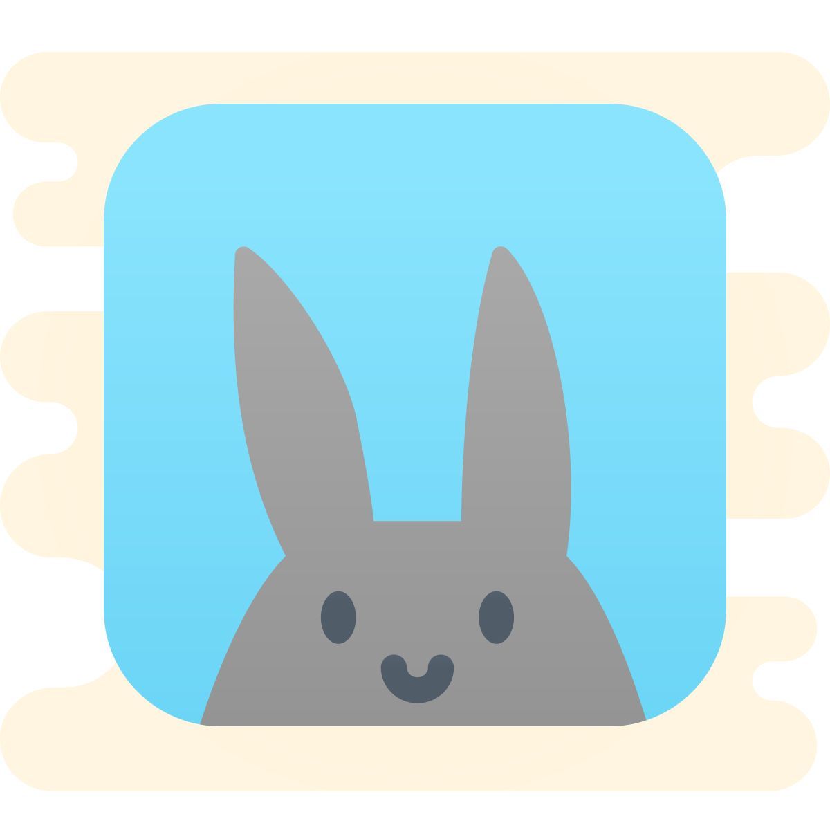 cute clipart style coniglietto di studio icon
