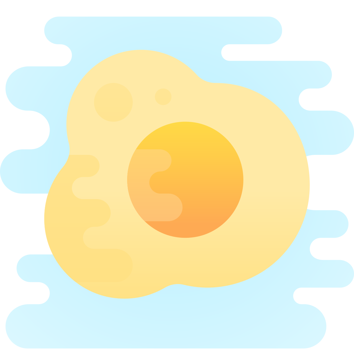cute clipart style sunny side up eggs icon
