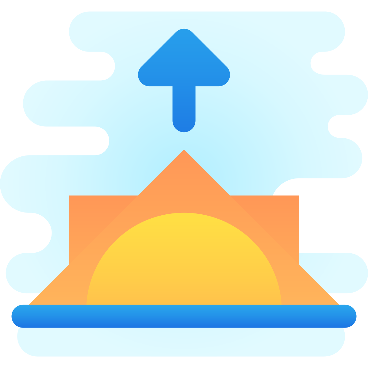 cute clipart style sunrise icon